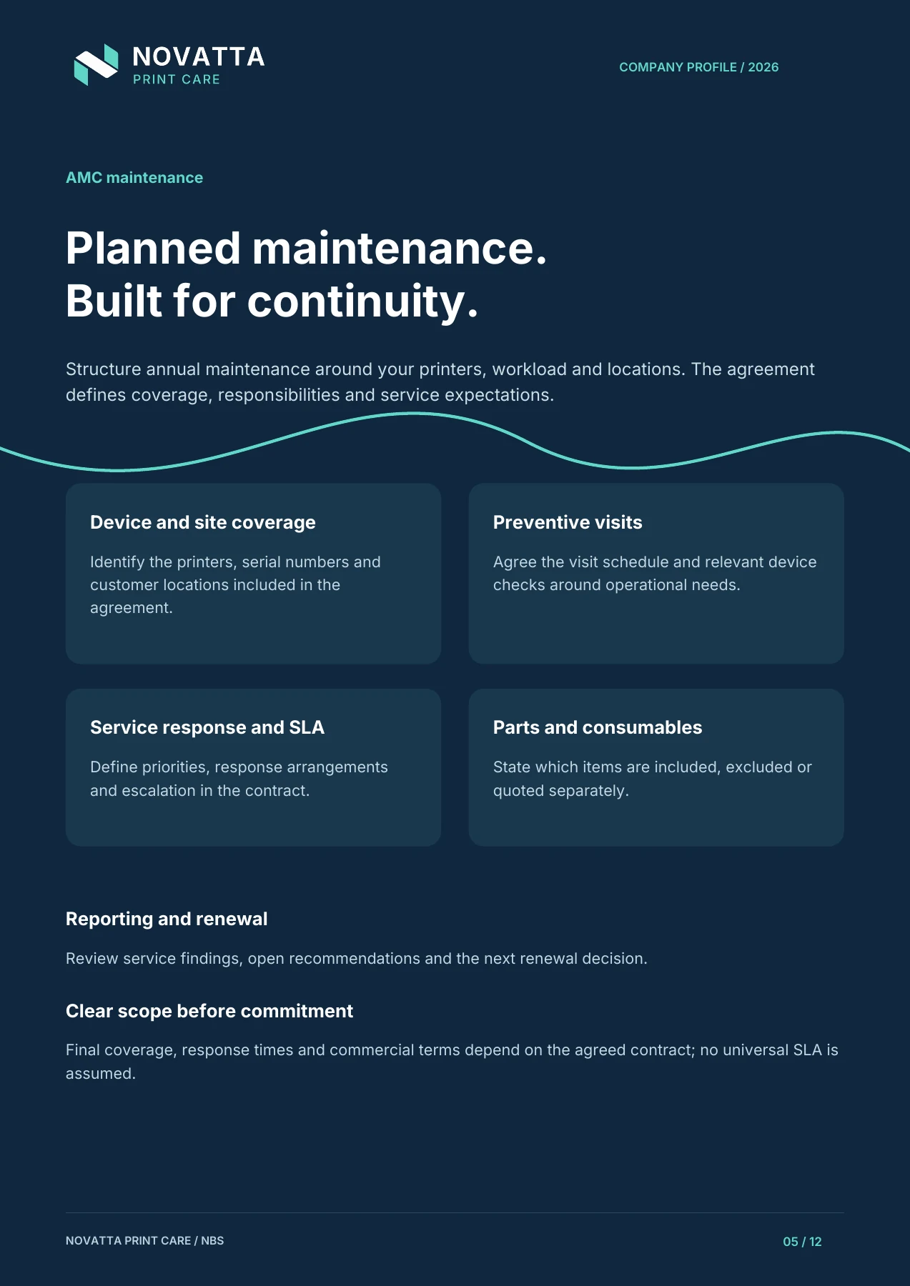 NPC company profile - AMC maintenance